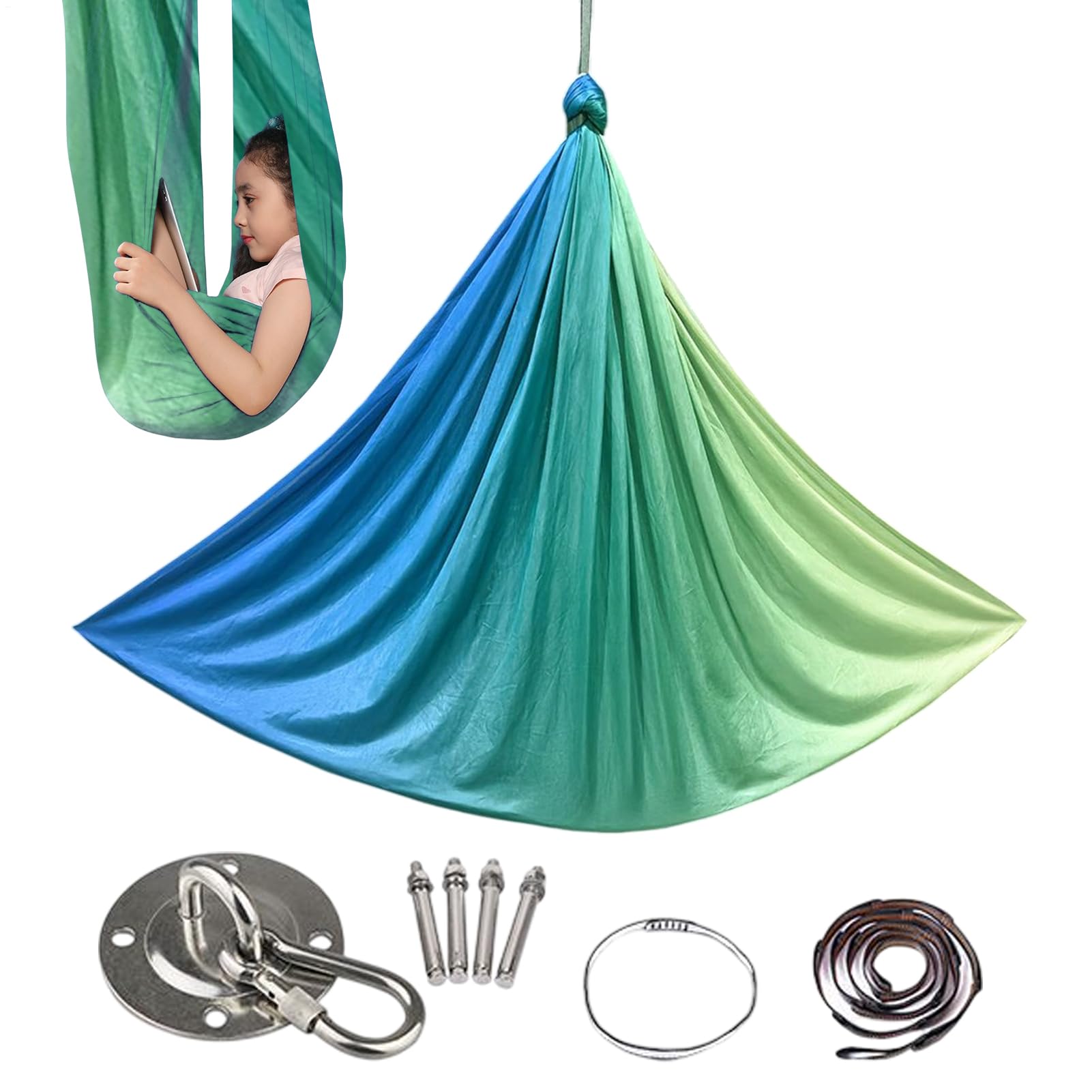 Aerial Yoga Tuch Schwebetuch Fitness - Elastisches Sensorik-Hängesystem Für Indoor Outdoor Training - Therapeutisches Turngerät