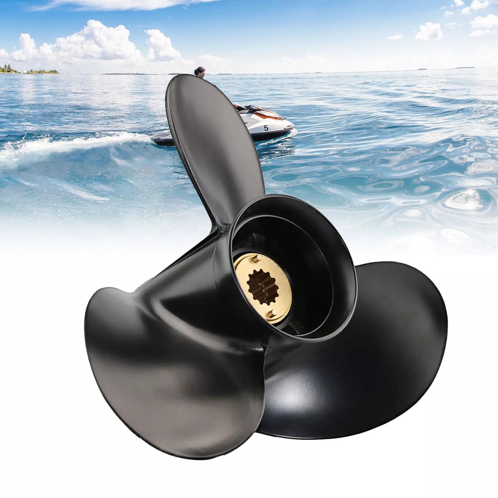 Watercrafts - Elica per motore fuoribordo a 3 lame per motori da 25HP, 30HP, 35HP, 40HP, 45HP, 48HP, 50HP, 55HP, 48-816704A45, resistenti al motore