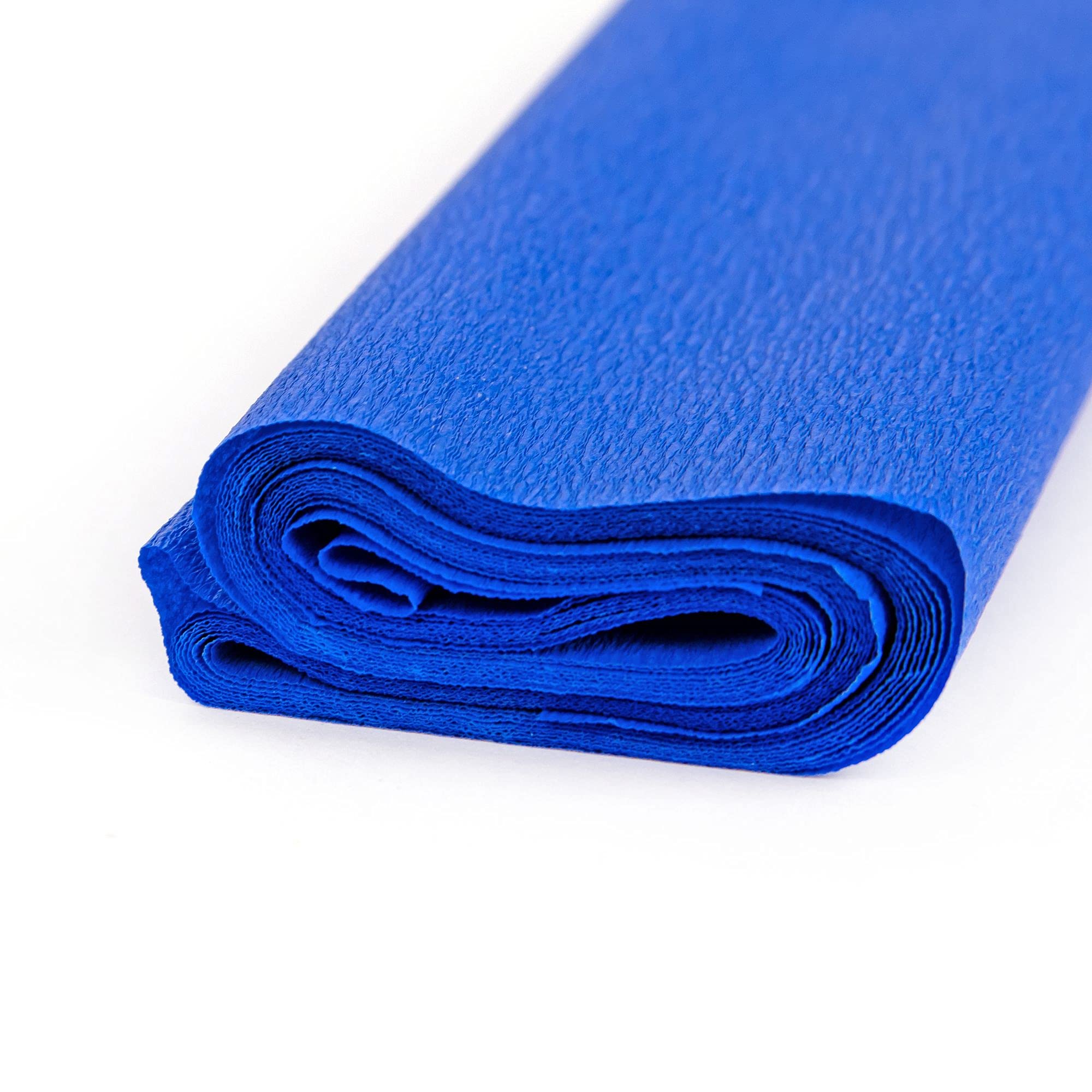 folia 820128 Crepe Paper, 10 Rolls in Brilliant Blue, Each Roll Approx. 50 x 250 cm, 32 g/m², Very Elastic and Thin Paper - Image 2