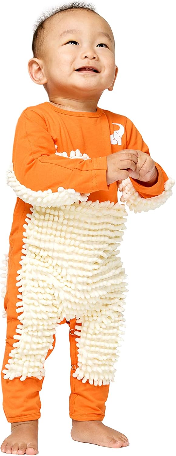 Cute Baby Mop Onesie, Funny Long Sleeve Romper, Perfect for a Crawling Baby