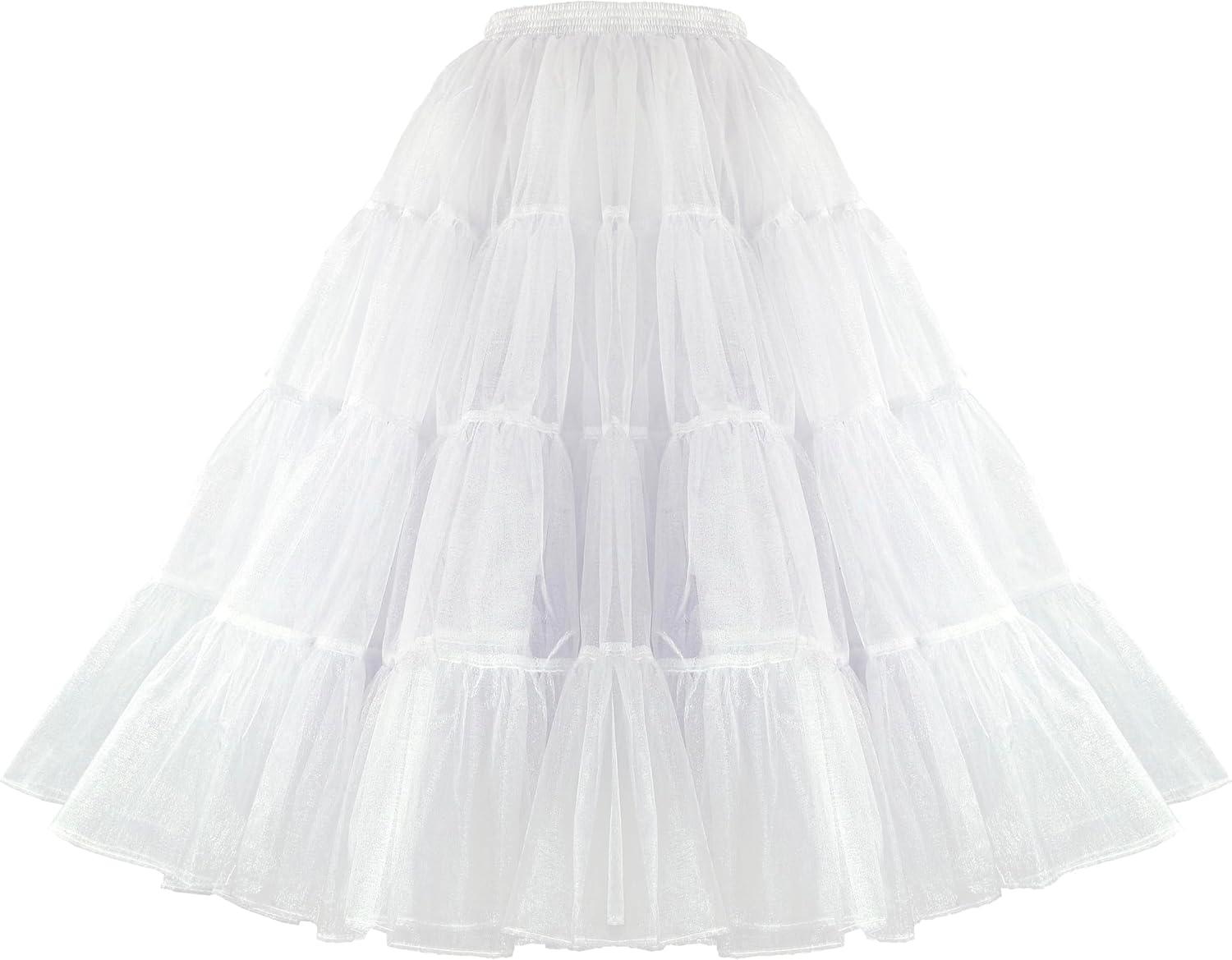 CHERRY LOVE 4 Tiers Tea Length Plus Puffy Tulle Petticoat Twice the Puffiness of Ordinary Underskirt - Image 2