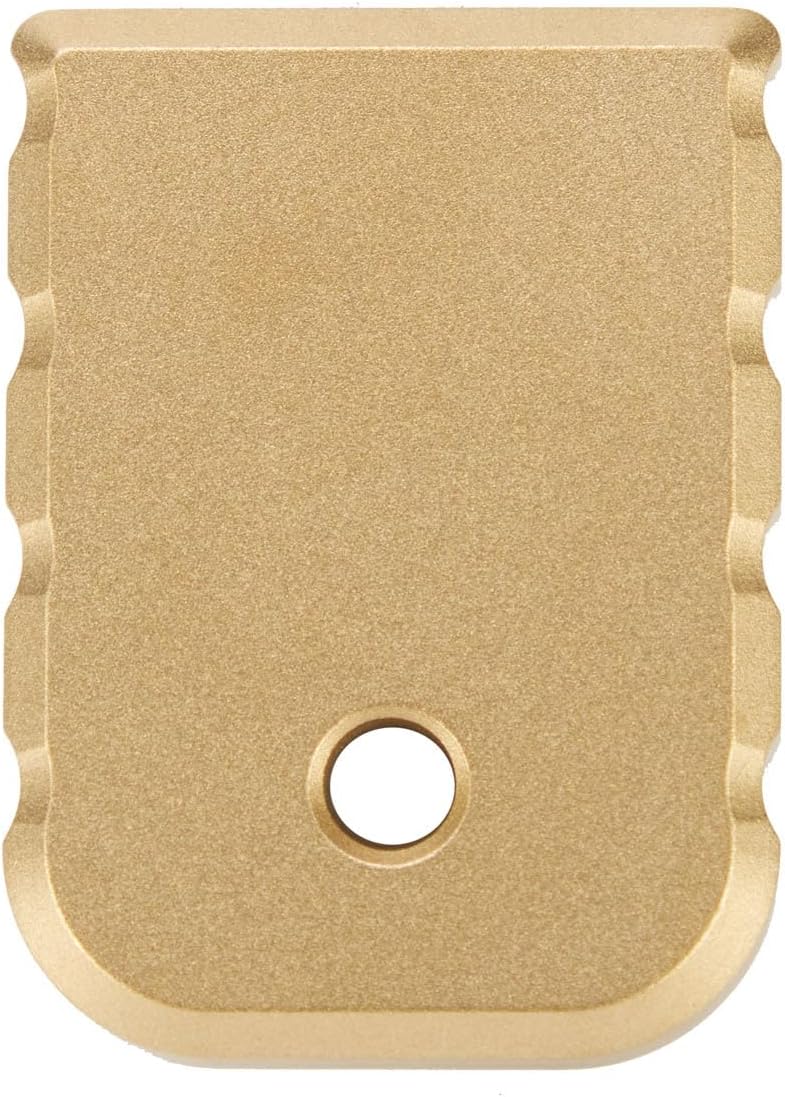 NDZ Performance Weighted Brass Magazine Base Plate for Glock Gen 1-4 17 19 19X 22 23 26 27 34 45 – Raw or Cerakote Finish, Laser Engraved, Quick Mag Drops – Choose Design