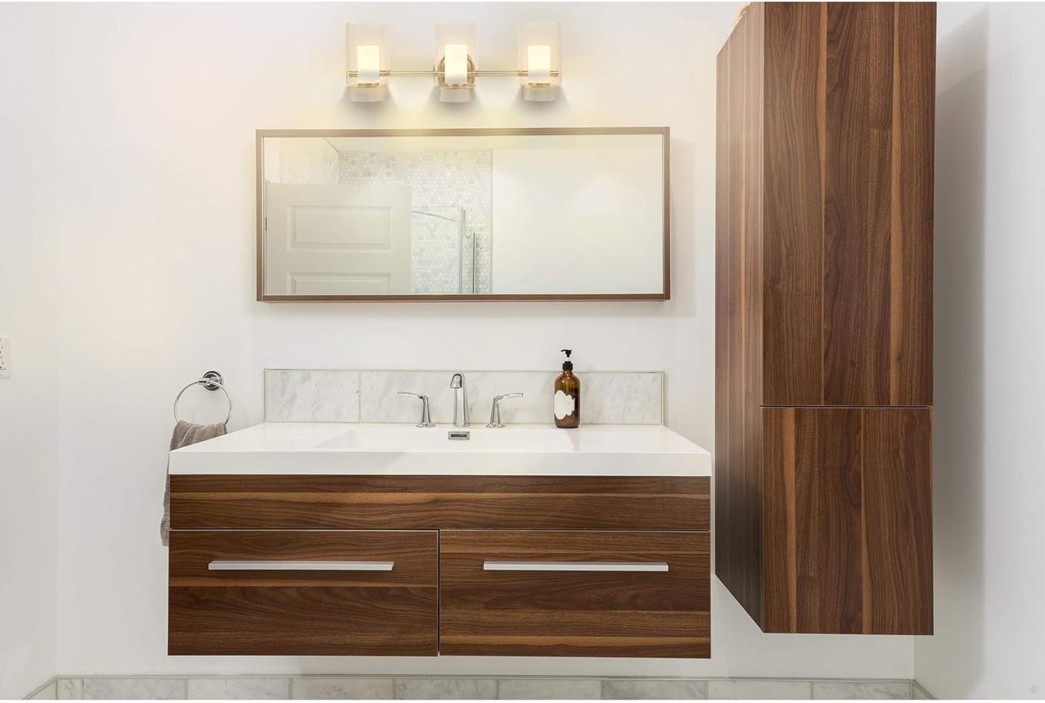 Ultralux Vanity Light installed in a modern bathroom over a mirror