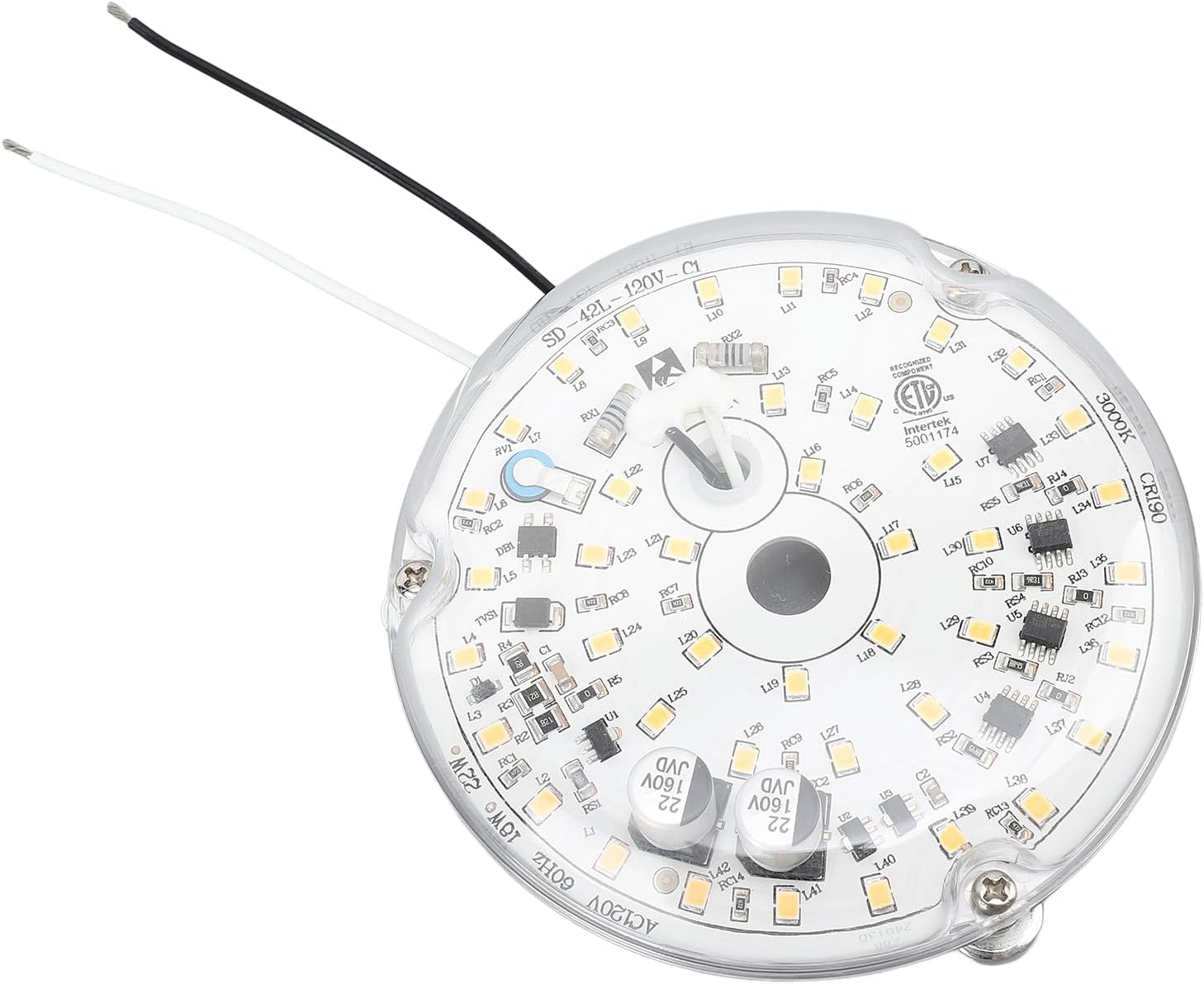 Tissting 3.93in/4in Ceiling Fan LED Light, 18W 2000LM Dimmable Magnetic Mount Light Engine - 3000K/4000K/6000K Selectable, Energy Saving, Easy Install for Bedroom Kitchen Living Room