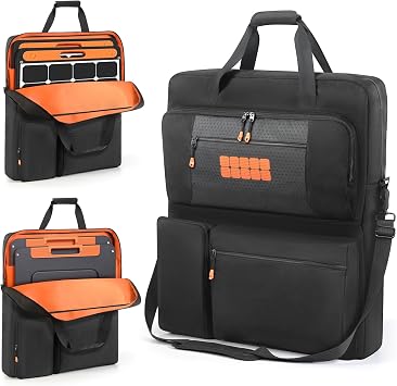 Padded Solar Panel Carrying Case Compatible with Jackery SolarSaga 100W 100X 200W,Travel Solar Panel Storage Bag Fits for ZOUPW 100W 110w 200w with Multi-Pockets & Shoulder Strap
