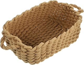 HOOTNEE Cesta De Armazenamento Cesto De Corda De Algodão Branco Tecido Cestas De Lanche Organizador Do Quarto Cesta De Artigos Diversos Cesta De Corda Titular De Armazenamento De Lanche