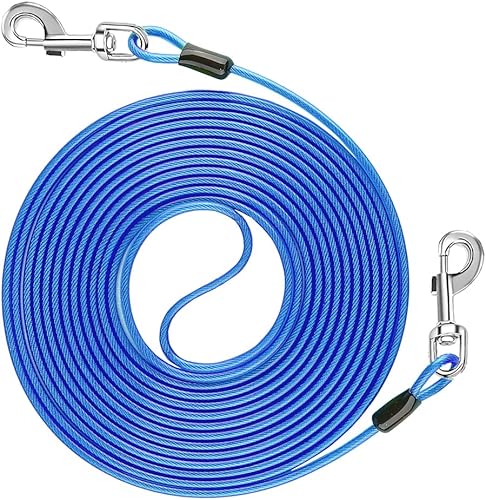 Cable de amarre de 10 pies para perros de hasta 350 libras, cables de perro para patio y campamento, sin enredos, a prueba de óxido, cable de