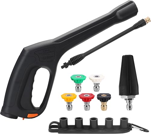 FIXFANS Pressure Washer Gun Kit, Replacement Wand, Turbo Nozzle, 5 Tips