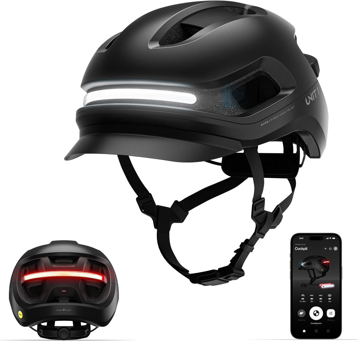 Aura Smart Helmet with MIPS & Crash Alert