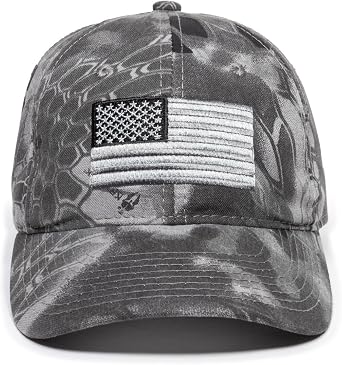Kryptek Raid Camo American Flag Dad Hat Low Profile, Hook-and-Loop