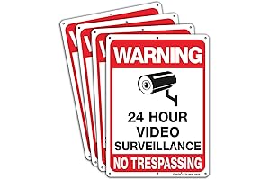 Faittoo 4-Pack No Trespassing Sign, 10 x7 Inches Surveillance Warning Sign