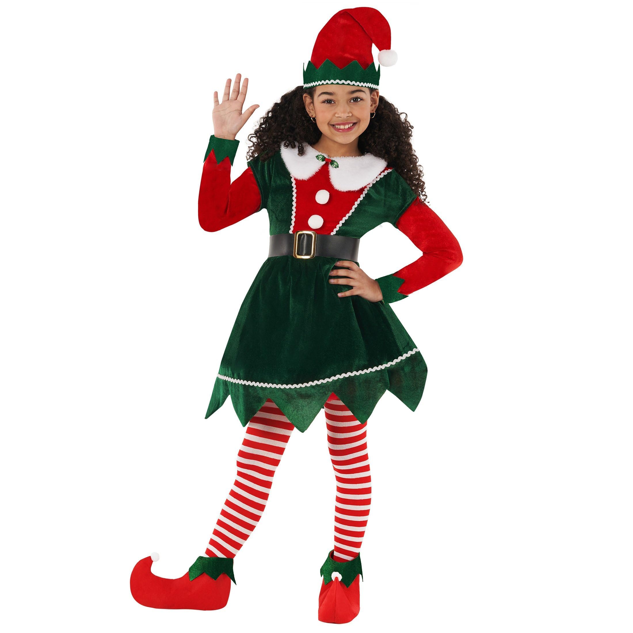 Morph Costume Elfo Bambina, Vestito Da Folletto Bambine, Abito Natalizio Per Bambini