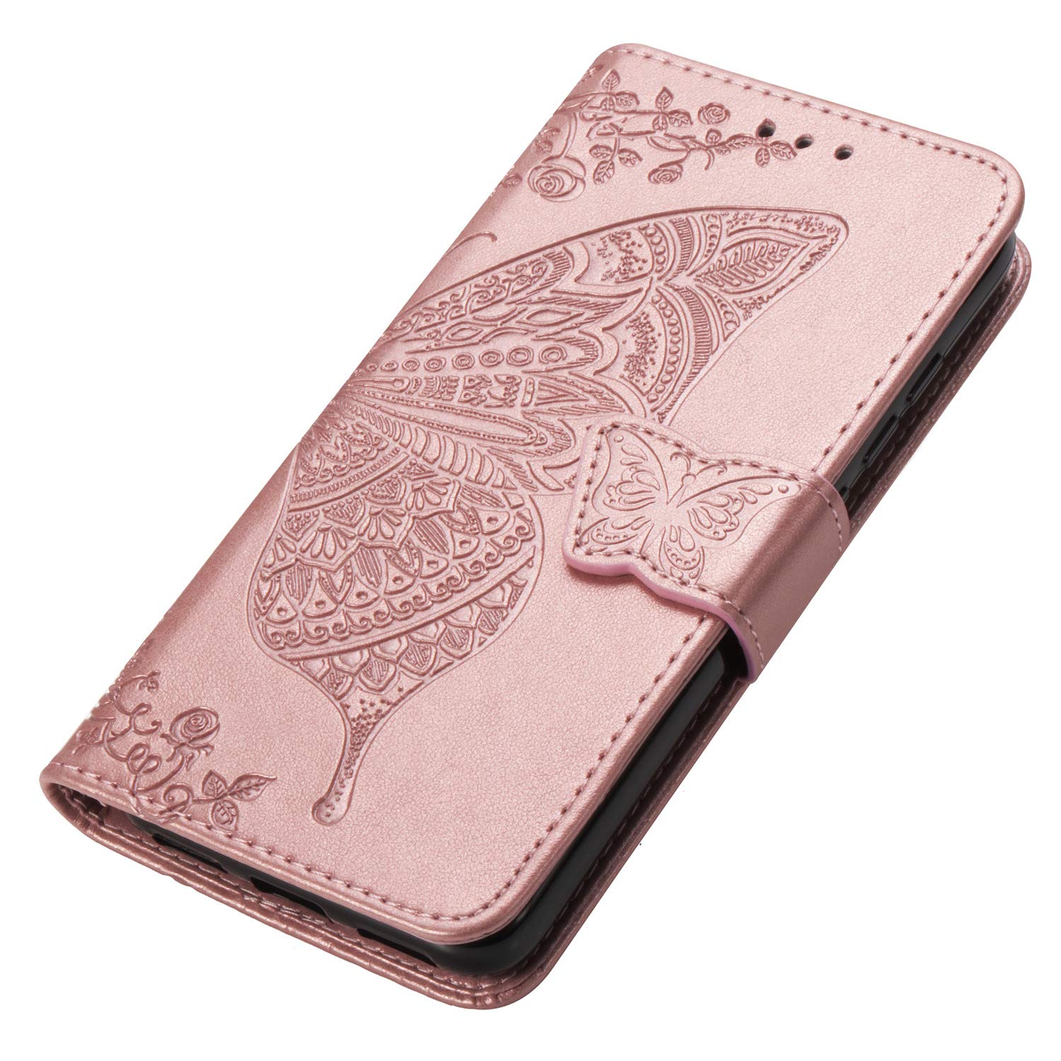 Funda Con Billetera Para Motorola Moto E7 Plus - Flip De PU Cuero Con Soporte Y Ranuras Para Tarjetas, Cierre Magnético, Color Rosado