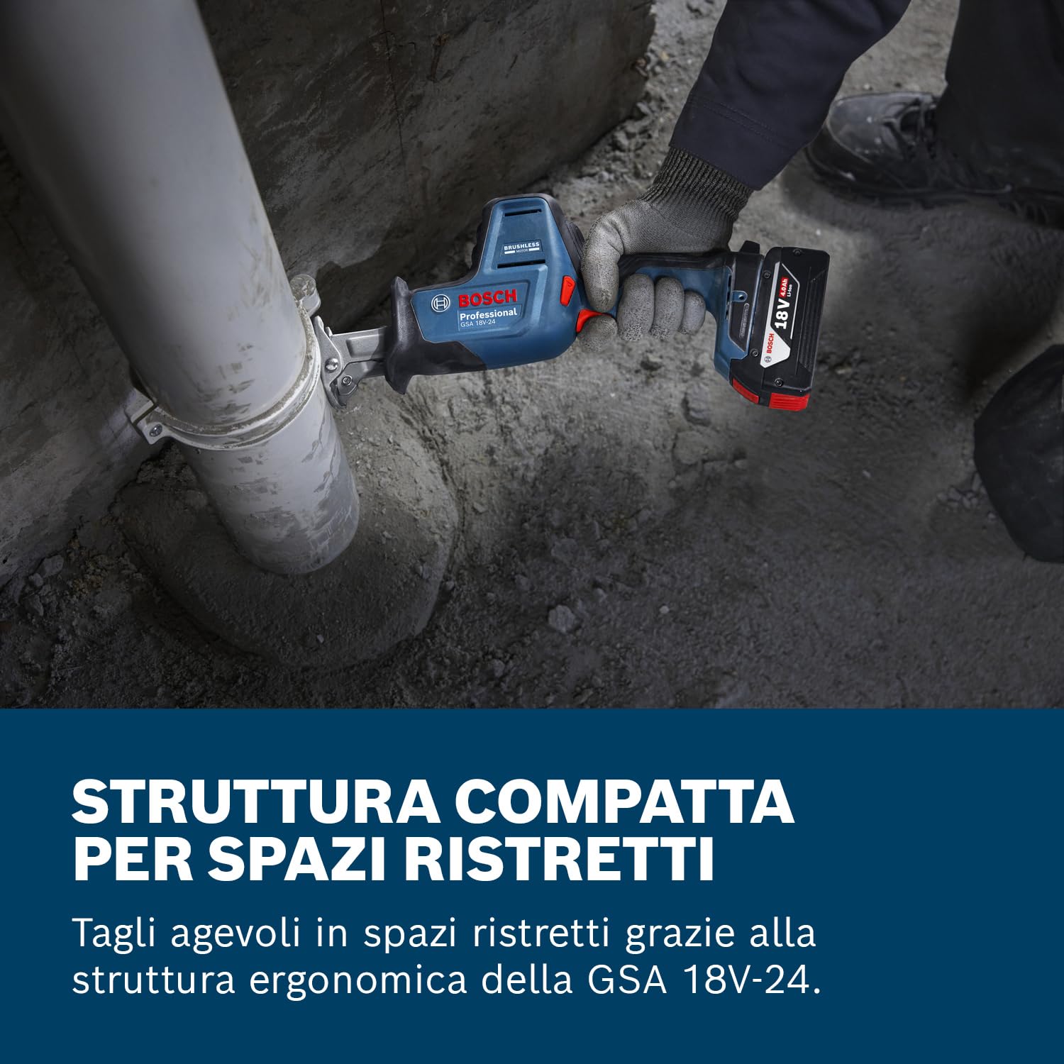 Bosch Professional 18V System Sega universale a batteria GSA 18V-24 (incl. S922EF, S2345X, kit di aggancio su scala, L-BOXX senza batteria/caricabatteria)