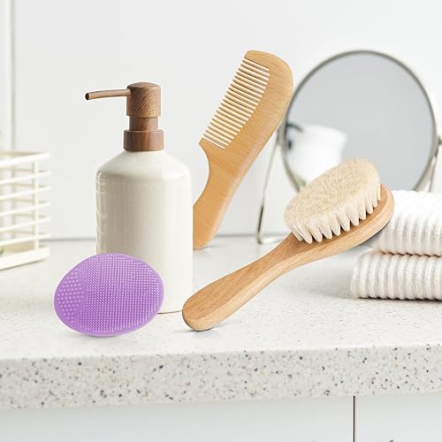 Miniatura 9 de Molylove Cepillo de pelo de bebé con mango de madera y cerdas de cabra súper suaves para recién nacidos y niños pequeños