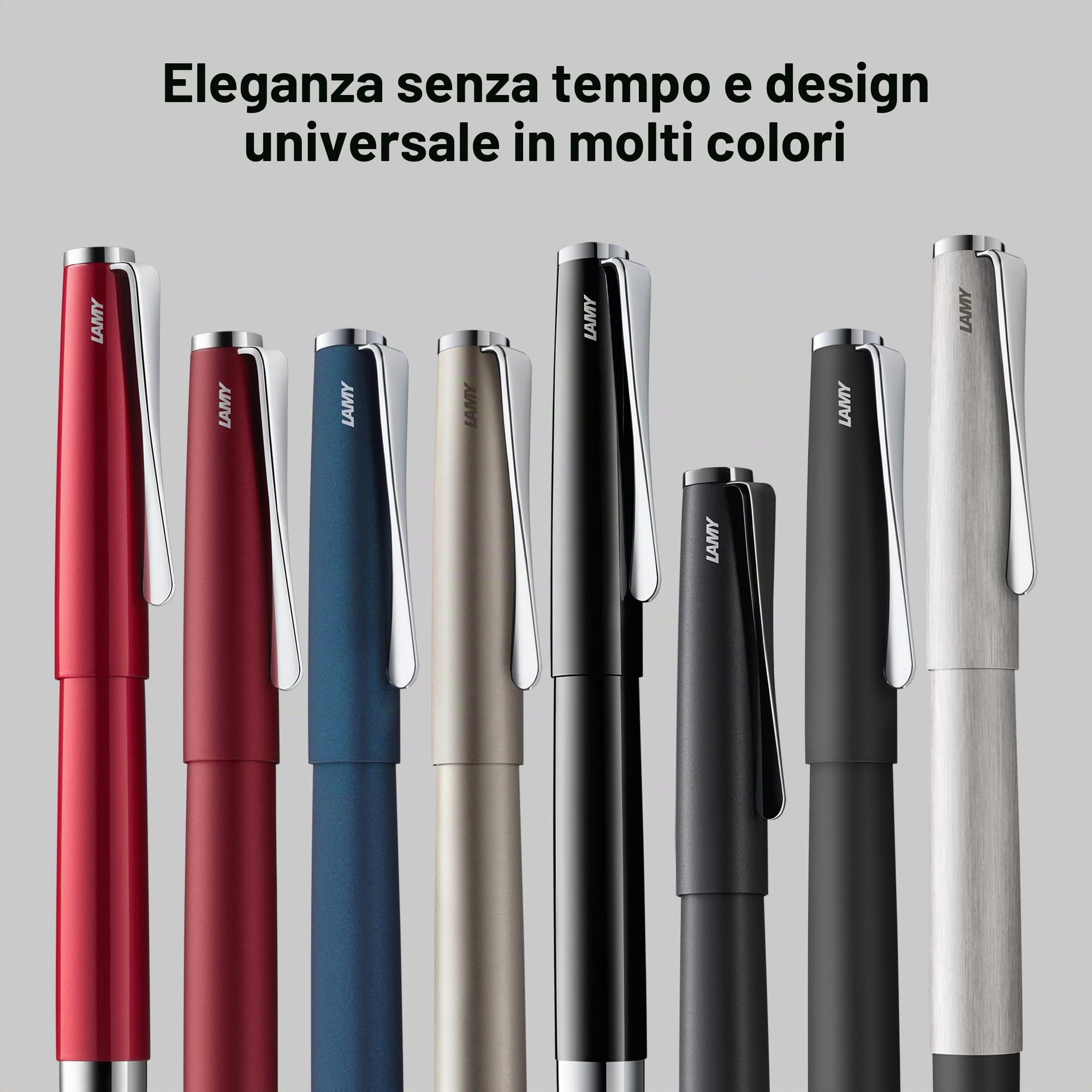 Lamy Studio 069 - Penna Stilografica in Acciaio Inox Con Finitura Laccata Nera e Verde, Manico Lucido, Pennino Spessore F