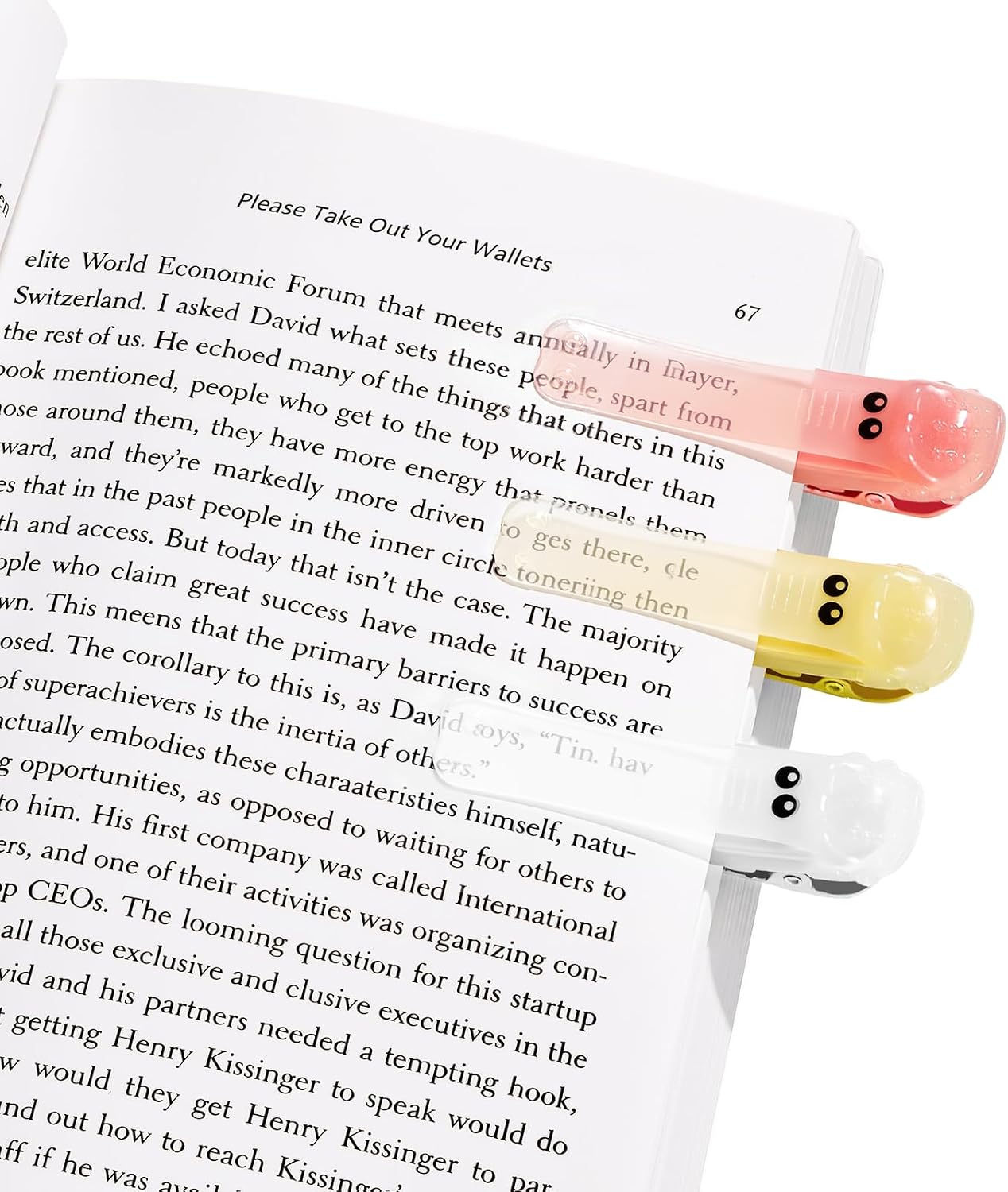 ZZWS 3 Pieces Automatic Bookmark, Clear Book Marks for Reading