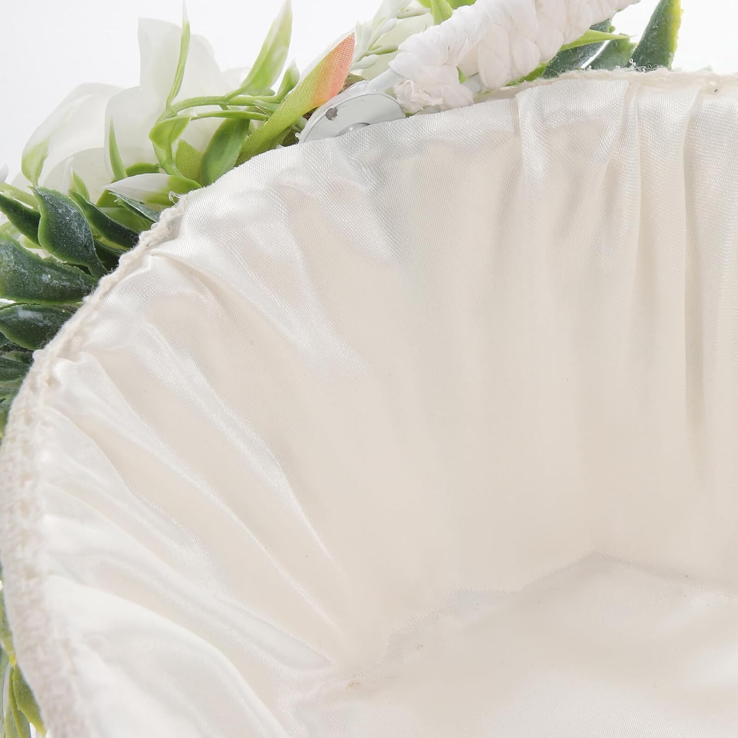 Woven Handheld Flower Girl Basket Rustic Wedding Basket with Handle for Ceremony and Party Supplies