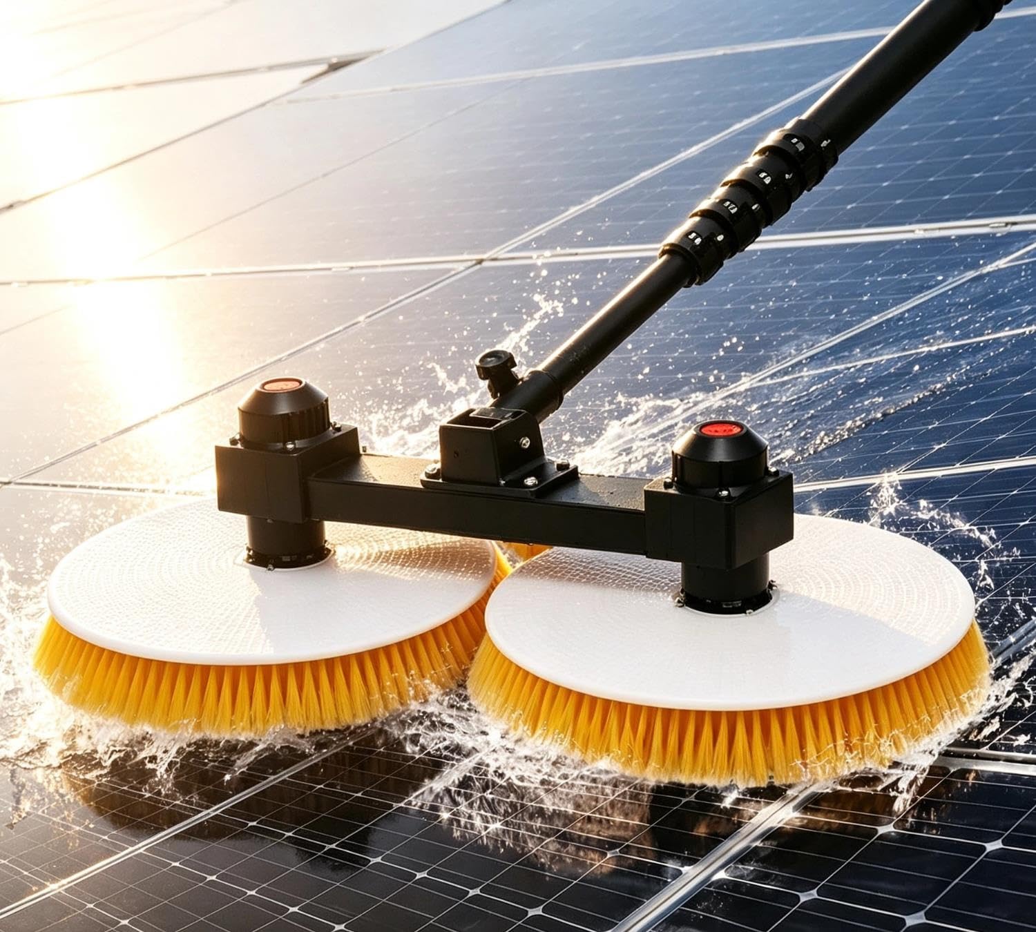 Macchina a doppia testina per la pulizia di pannelli solari ( 3,5-7,5 m)