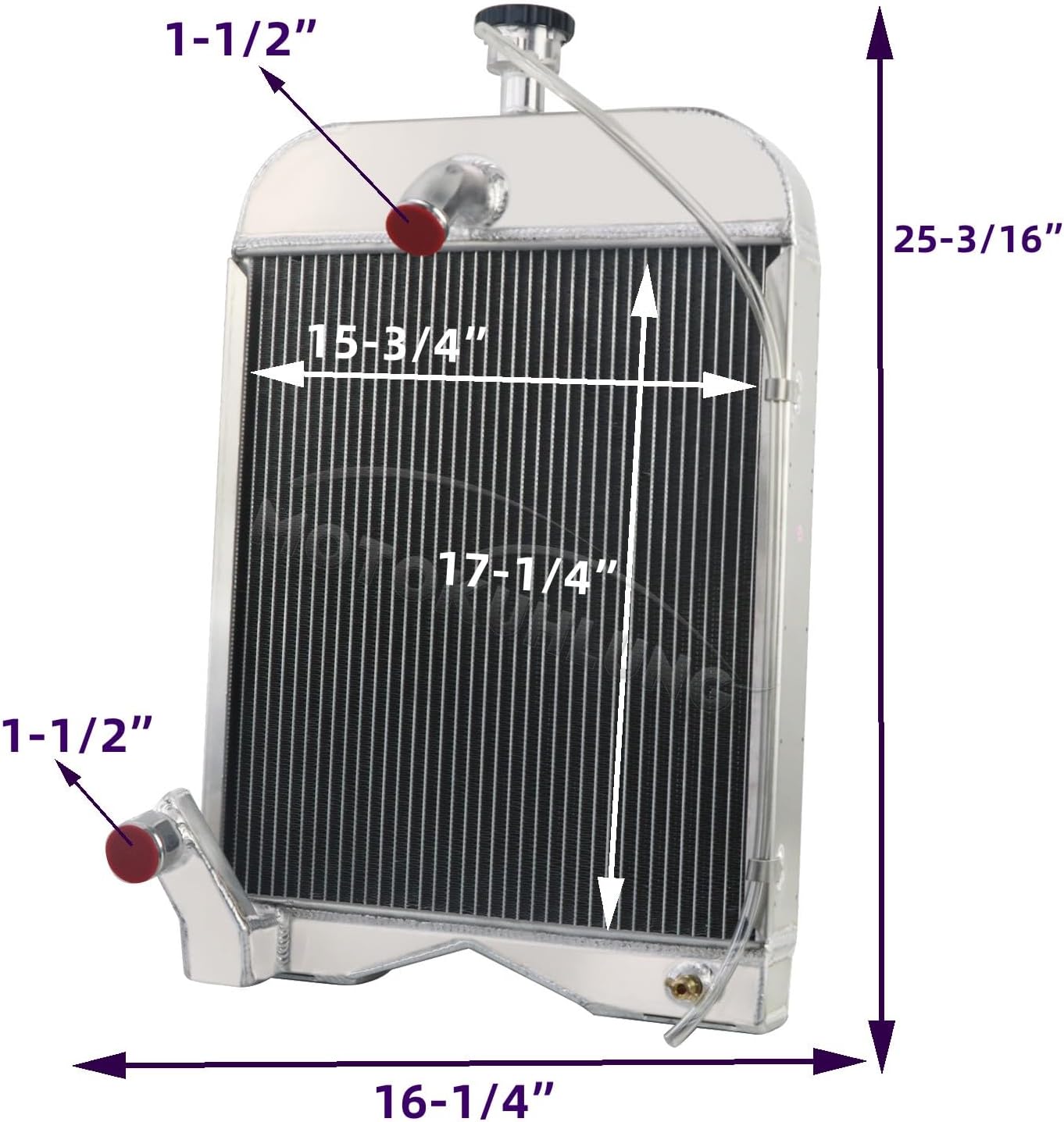 ColQuee OE# 8N8005 86551430 3 Row Aluminum Radiator Compatible With Ford 8N 9N 2N Tractors Model Early Style Original Aluminum radiators