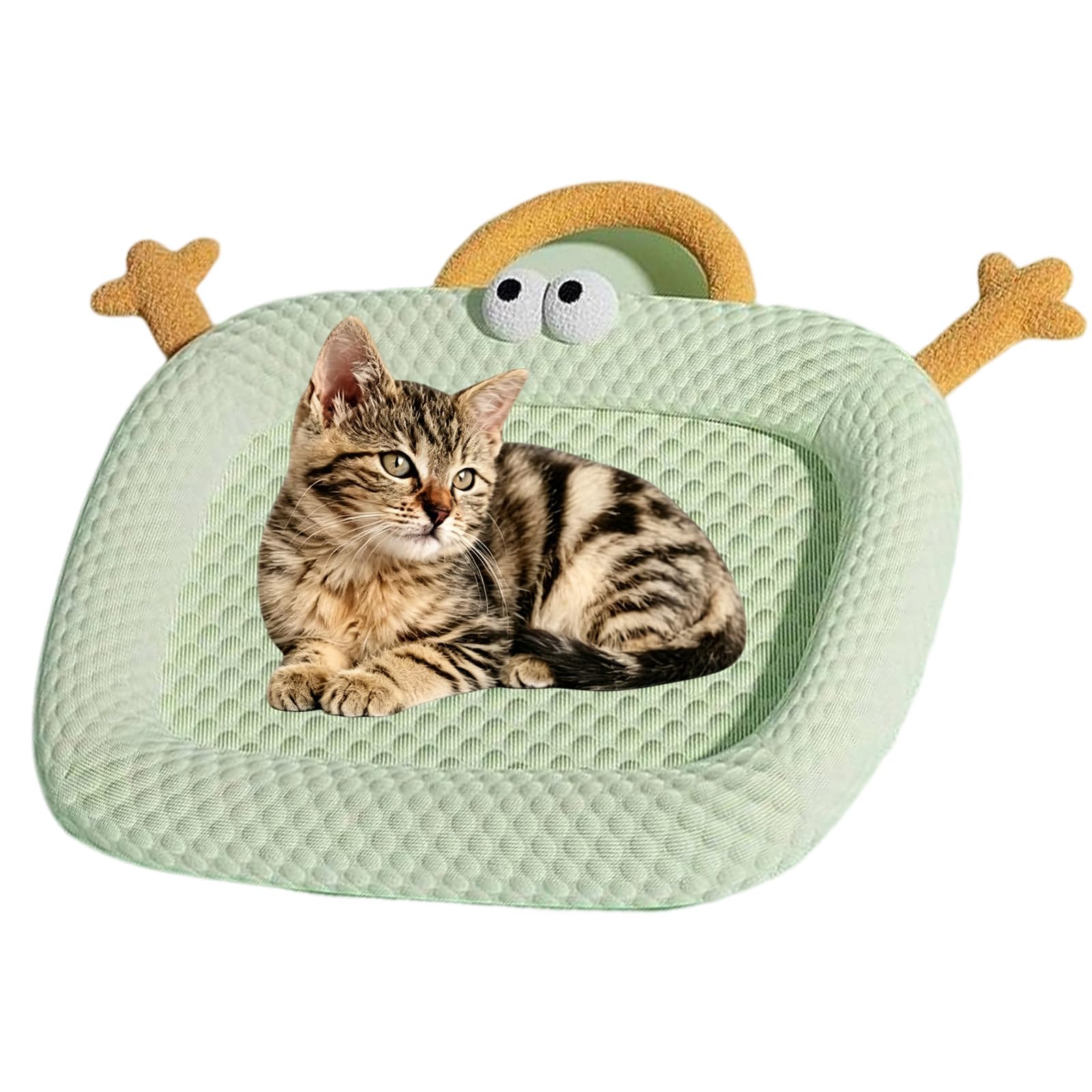 mondpfote Cooling Mat For Cats, Cooling Pet Mat, Indoor Cat Cooling Mat for Cat & Small Dog, Washable (Green, XL(75 * 55cm))