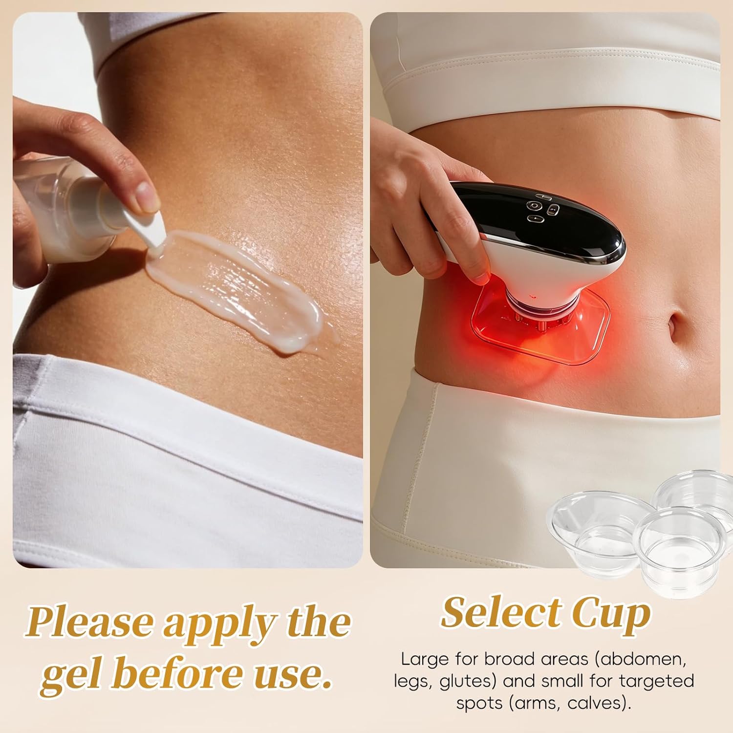 Vacuum Body Massager with EMS & Red Light, 3 Modes & 10 Levels, Cordless Cupping Massage Device for Body & Face, Helps Improve Skin Appearance & Relax Muscles