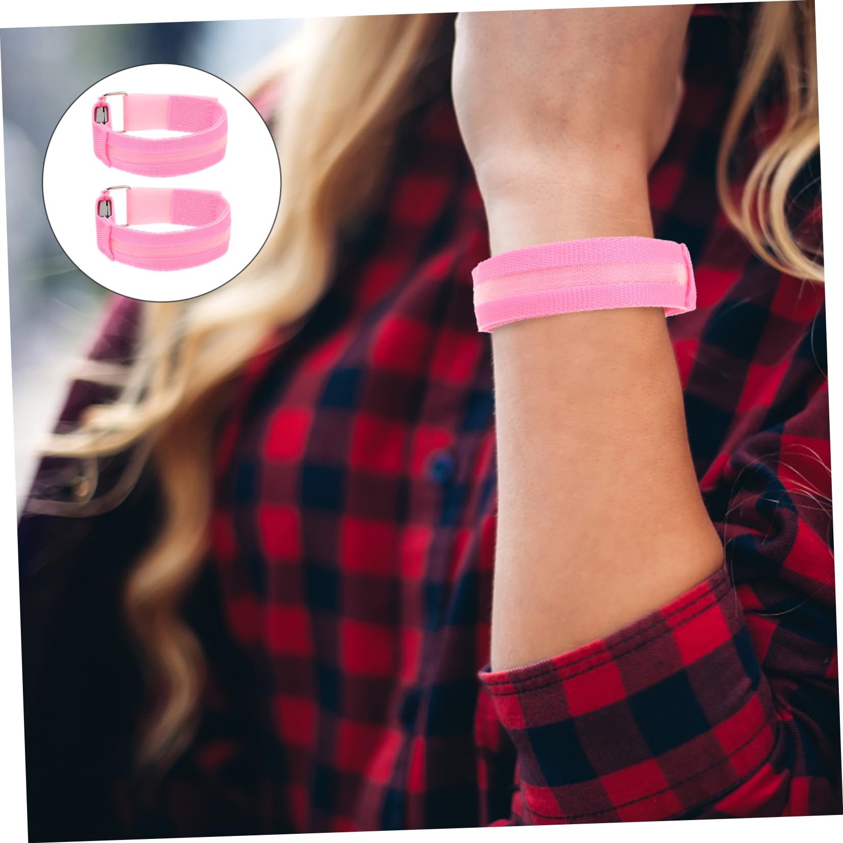ibasenice Bracciali LED Ricaricabili per Corsa Notturna Strisce Sicurezza per Sport all Alta visibilità E Passeggiate 2 * 2