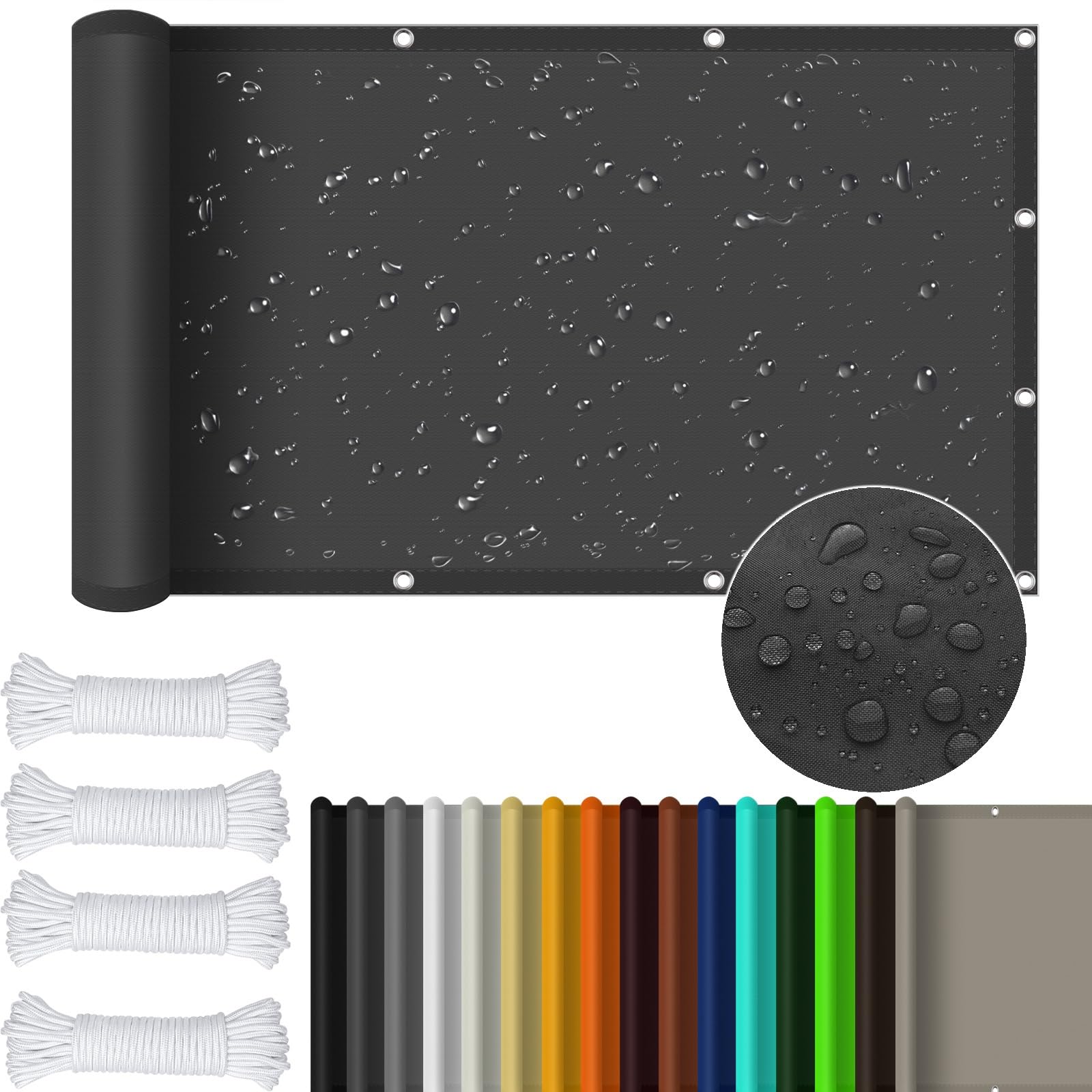 MOCHAMIK Vela Parasole Rettangolare 2,8 x 3,2 m Telo ombreggiante Impermeabile con Blocco UV al 98% per Giardino Esterno e Cortile Grigio Chiaro
