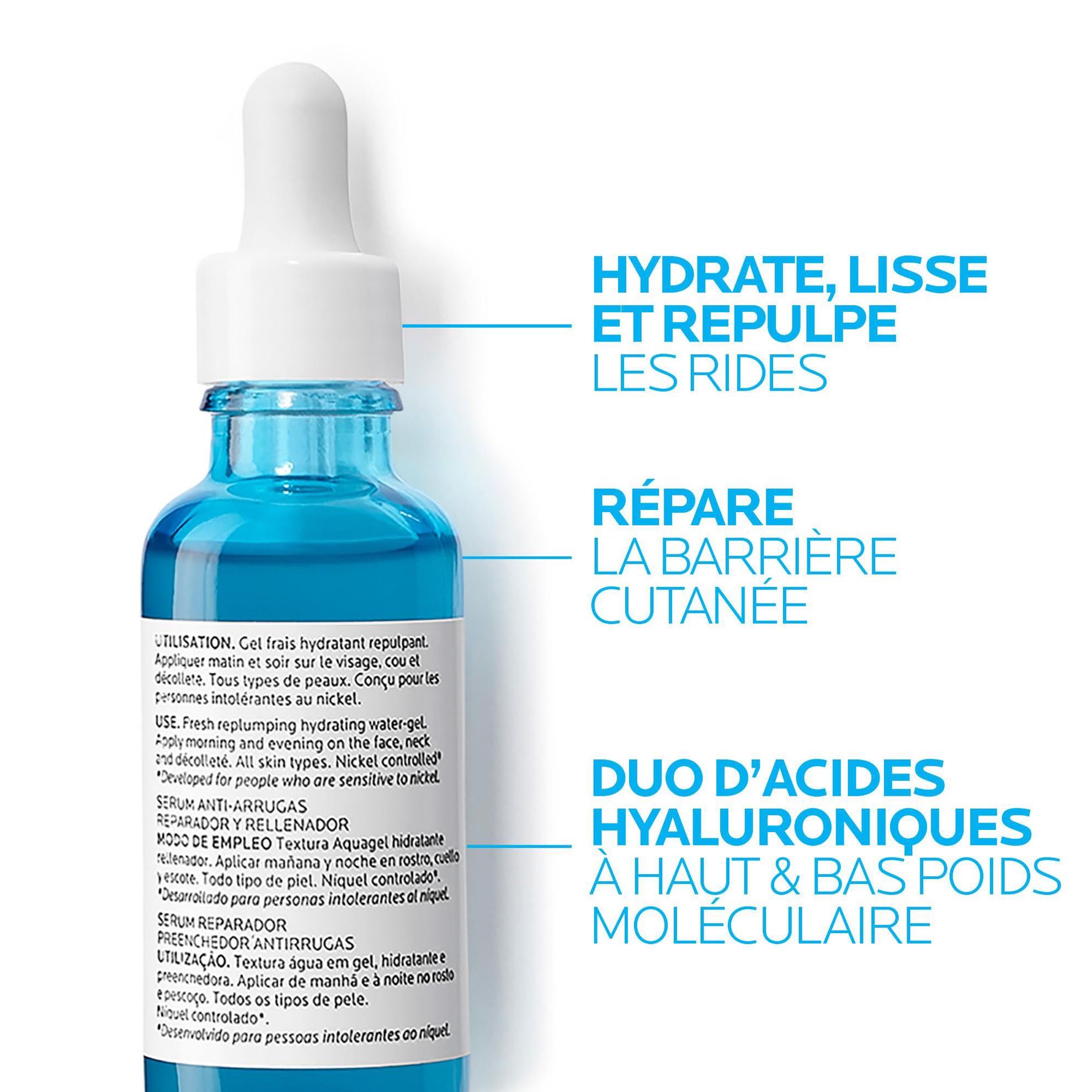 La Roche-Posay, Hyalu B5, Sérum Concentré Anti-Rides, Répare & Repulpe, Enrichi en Acide Hyaluronique, Vitamine B5 & Madecassoside, Tous Types de Peaux, 30 ml