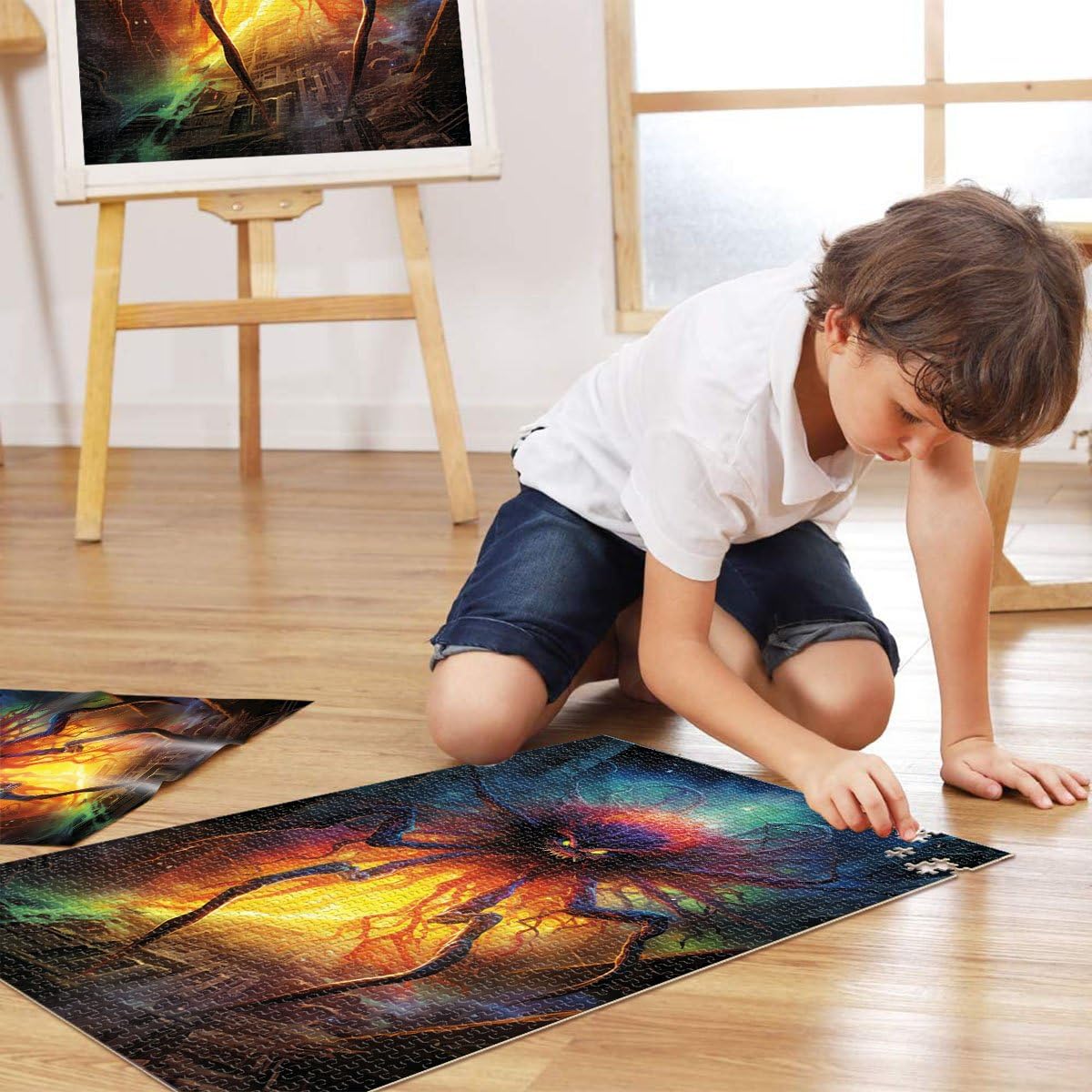 Puzzle per adulti e bambini Puzzle a ragno colorato 2000 pezzi 27.56 pollici x39.37 pollici Puzzle con carte grigie per adulti e bambini dai 14 anni Gioco di sfida unico