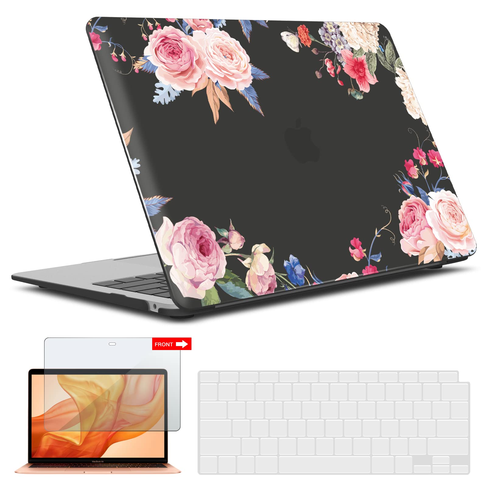 IBENZER Compatible with New MacBook Air 13 inch case 2022 2021 2020 M1 A2337 A2179 A1932, Hard Shell Case&Keyboard Cover&Screen Film for Mac Air 13