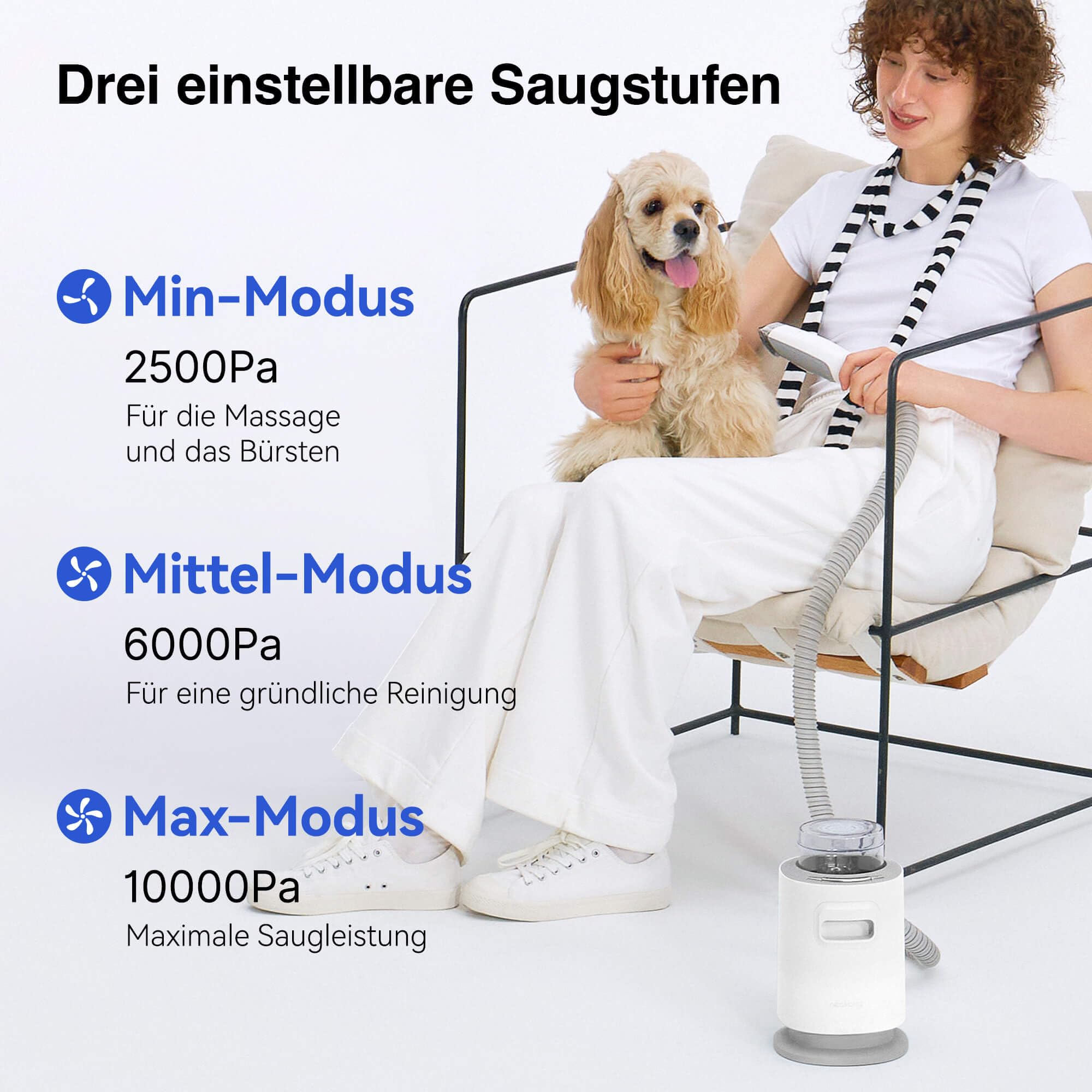 Neakasa P0 Pro Katzenbürste Hundeschermaschine mit Staubsauger, Profi Haustierpflegeset, 5 bewährten Zubehör, Hundebürste, Selbstreinigende Tierhaarentferner für Kurzhaar Langhaar Unterwolle