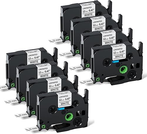 Miniatura 16 de Labelife TZe-221 TZe221 - Cinta de repuesto para rotuladora Brother P Touch de 0.354 in, cinta TZe TZ de 0.354 in 0.35 laminada blanca para Brother