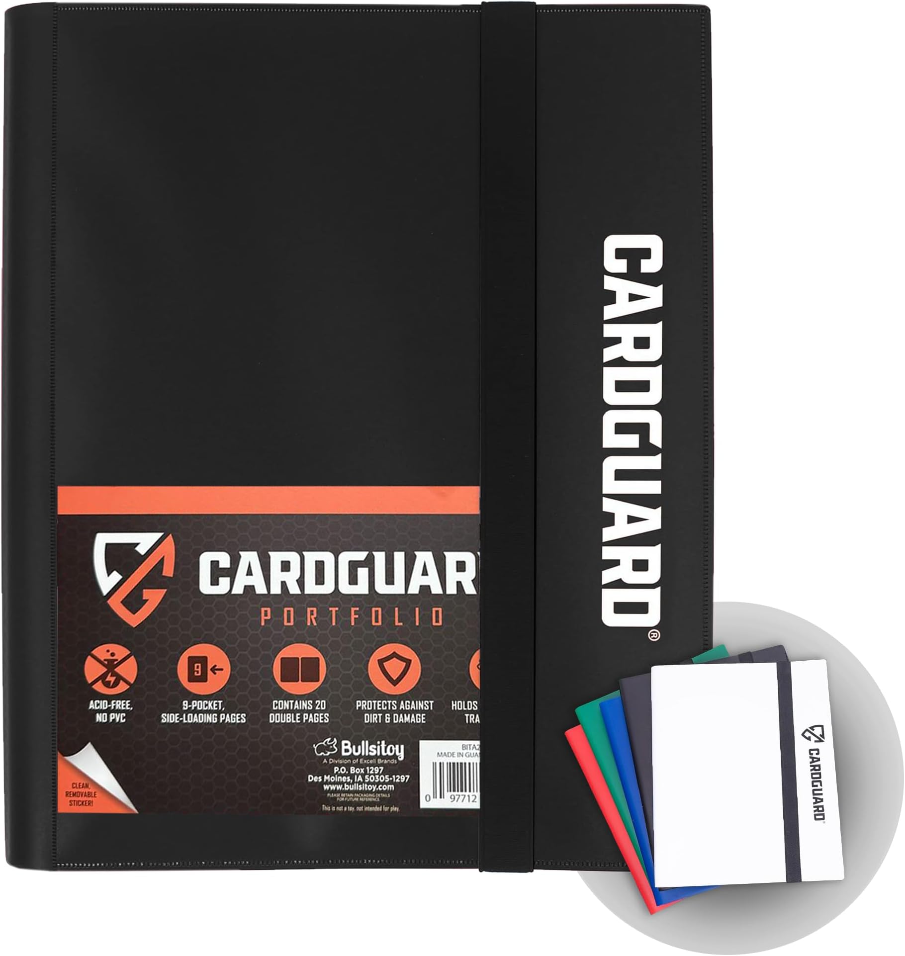 CardGuard Trading Card Binder Pro-Folio – 9 Pocket Binder - Side-Loading Album, Durable & Acid-Free Storage for Pokémon, YuGiOh, MTG, TCG, Game & Sports Cards, Black