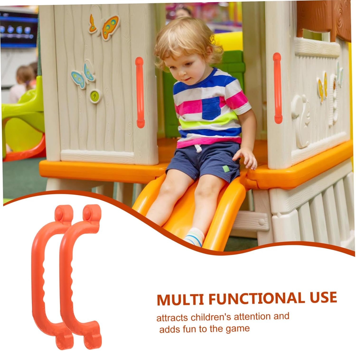 Milisten 2Pcs Playground Safety Handles Non Slip Plastic Grips for Climbing Frames Indoor Outdoor Playsets Bright Grab Handles for Easy Installation and Fun Play