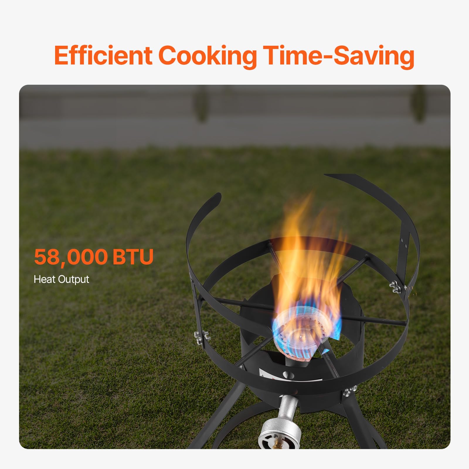 VEVOR Friteuse à poissons, friteuse à ailes, 9,35 l, en aluminium, avec thermomètre, panier à tamis et brûleurs au propane 54 000 BTU, pour cuisiner en plein air