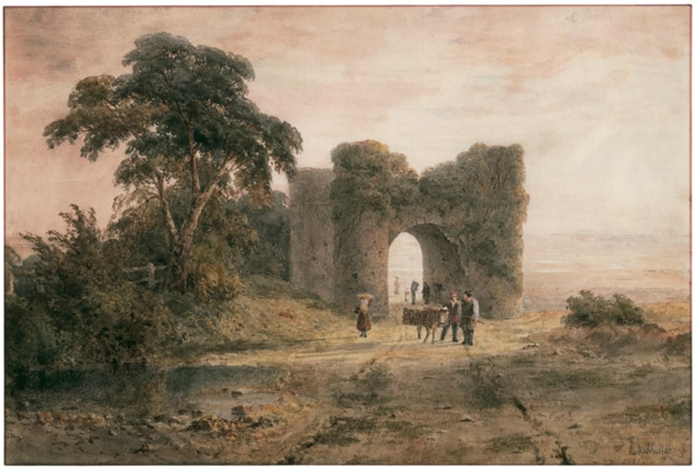 ARTXLXXBN Famous Painting Art Wall Decor Abstract Art Picture Ruine in Der R?mischen Campagna by Rudolf Müller Animal Pictures for Home Decor 60x90cm