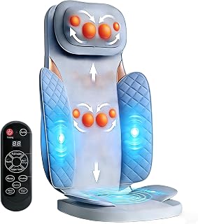 Shiatsu Massage Chair with Heat, Full Back Shiatsu & Rolling, Comfortable Massage Chair Pad for Stress Relief, Gift for her/him, Office and Home.Gray.
