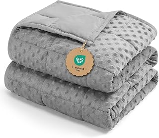 Kivik 15 lbs Breathable Weighted Blanket Queen 60x80 Grey - Reversible Minky Dot Cooling All-Season Machine Washable