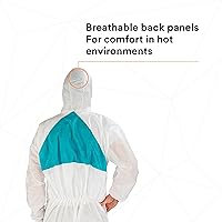 Vista 6 de 3M - Overol desechable de protección, paquete a granel de 25 unidades, con capucha con puños de punto, protección contra salpicaduras de líquidos