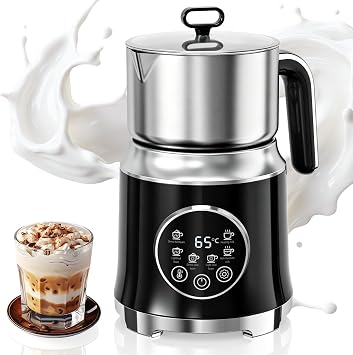 Milk Frother, Hot Chocolate Maker, Milk Frother Electric, Velvetiser, Electric Milk Frother, Frother, Milk Steamer, Automatic Milk Frother, Milk Warmer Black