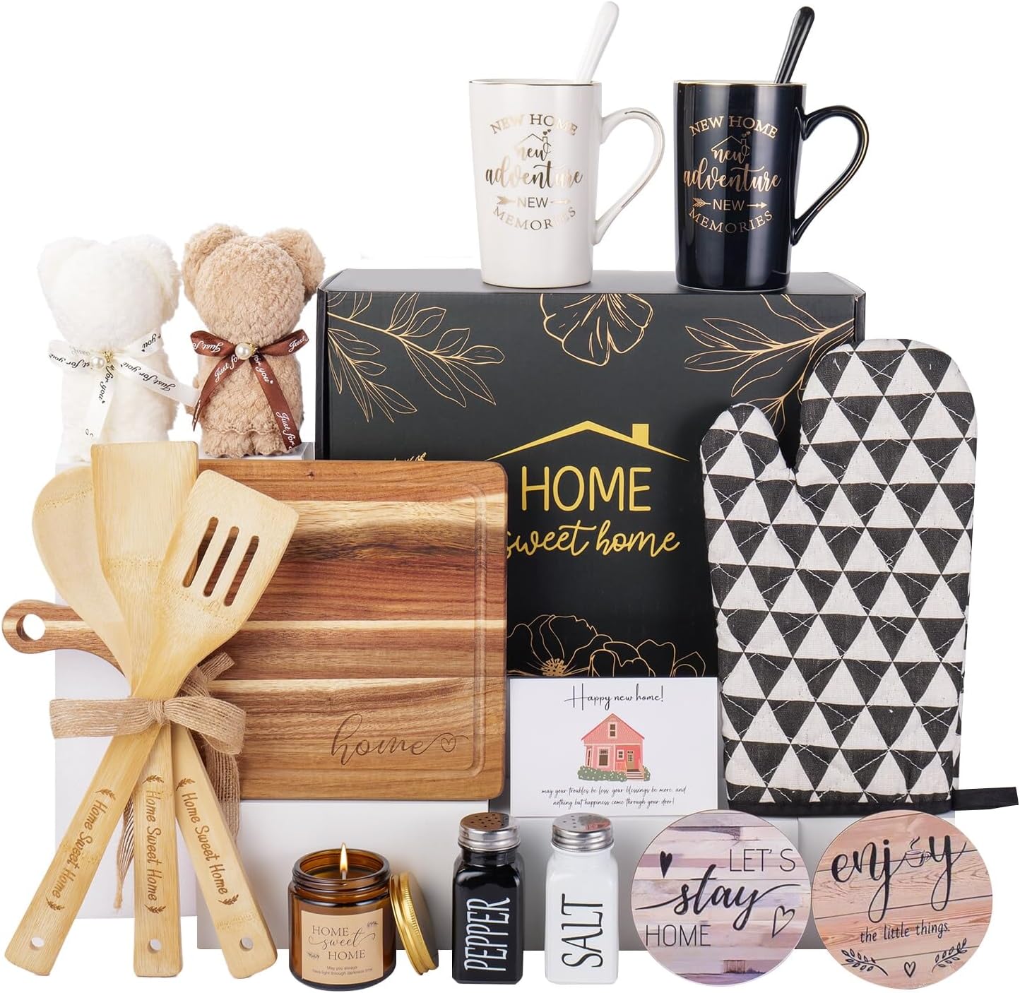 19Pcs House Warming Gifts New Home, New Home Essentials For Couple, Women, Homeowners, Neighbor, First Apartment Gift, Prefect For Newly Wed, Anniversary, Bridal Shower, Housewarming, Mr And Mrs Gifts