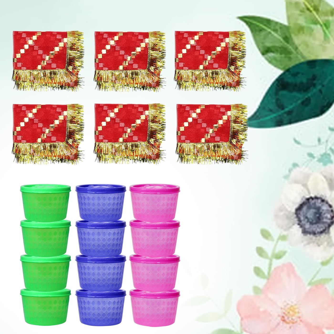 KAVIN Navratri Special Lunch Boxes Set of 12 kanjak Tiffin Boxes with 12 Gotta Chunnri for Girls and Boys (B0CL23GNFN) Amazon Price History, Amazon Price Tracker