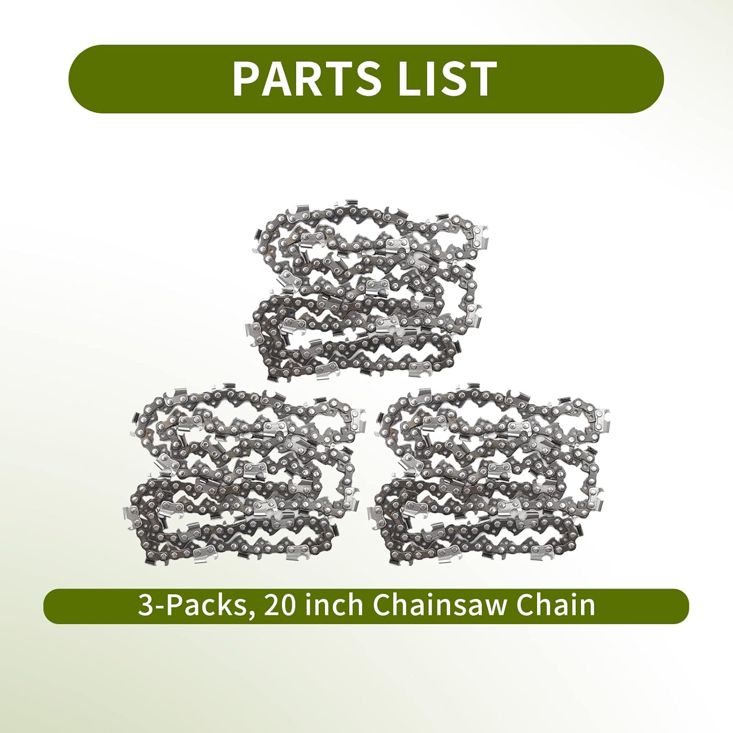 Anxingo 3 Pack 20" Chainsaw Chain 325" Pitch 058 Gauge 76DL Replacement for Blue Max 53543 8901 8902 Replacement for Husqvarna Stihl Poulan Craftsman Chainsaws