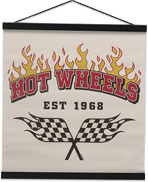 Open Road Brands Mattel Hot Wheels Est 1968 Hanging Canvas Banner