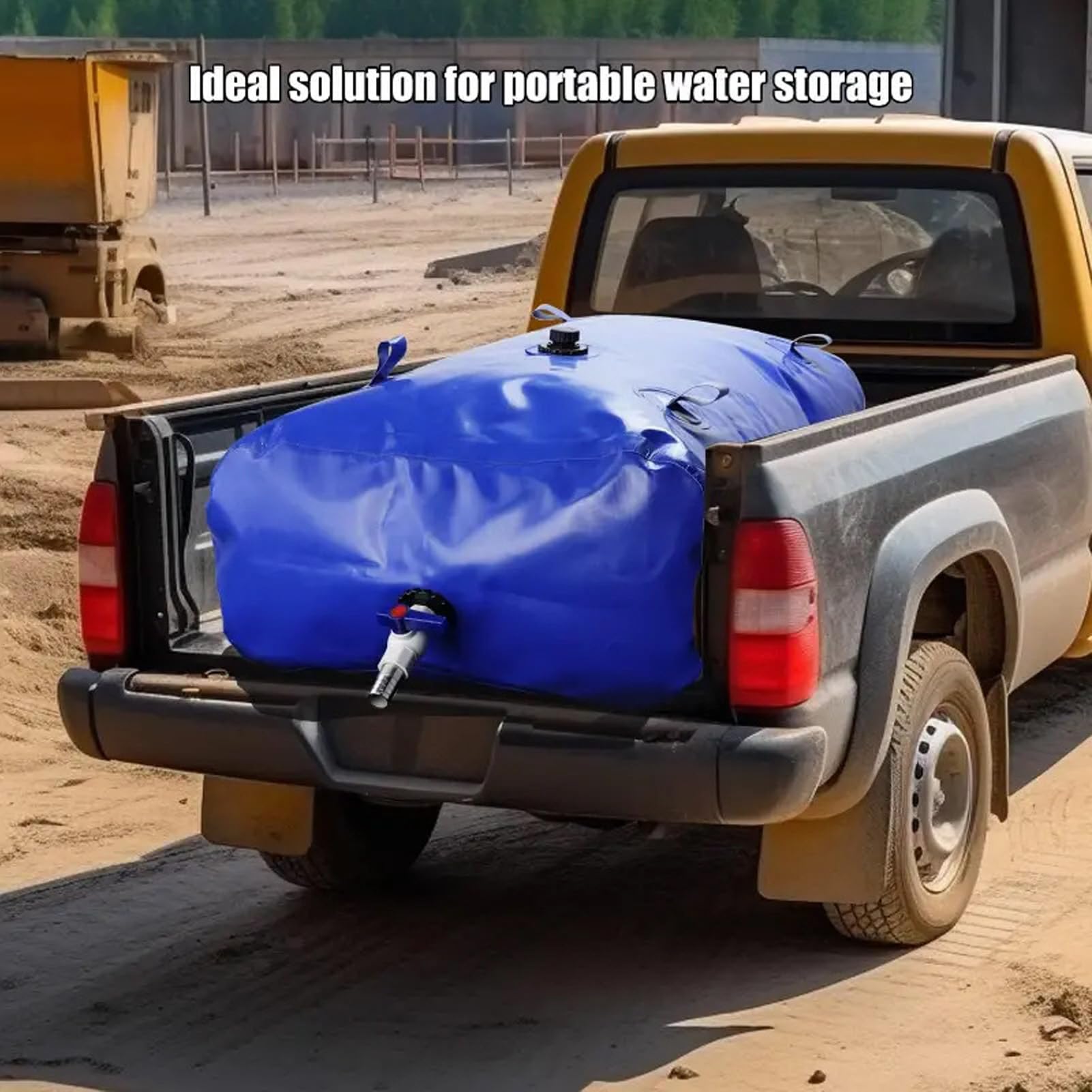 Fockety Składany Zbiornik na Wodę, 110L 29Gal, Przenośny Tank | Tkanina PVC 500D, Szczelne Zgrzewane Szwy, Szybkie Podłączenie Węża, Oszczędność Miejsca podczas Przechowywania, do