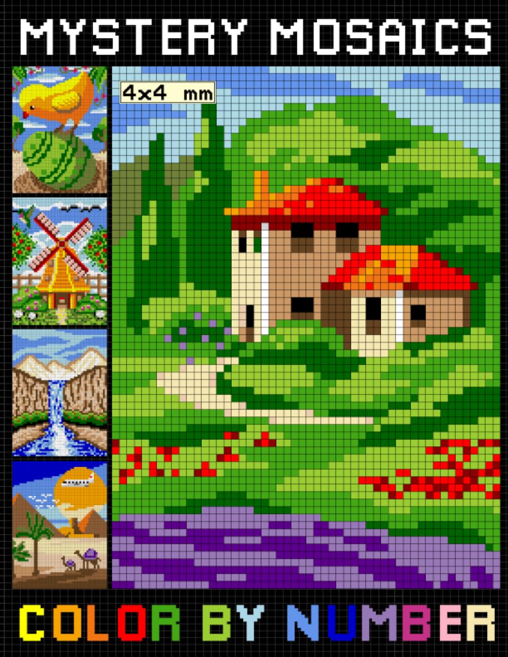 Mystery Mosaics Color By Number: Pixel Art Coloring Book For Adults | Unique Color Quest for Stress Relief & Relaxation (Mosaic Color By Numbers)