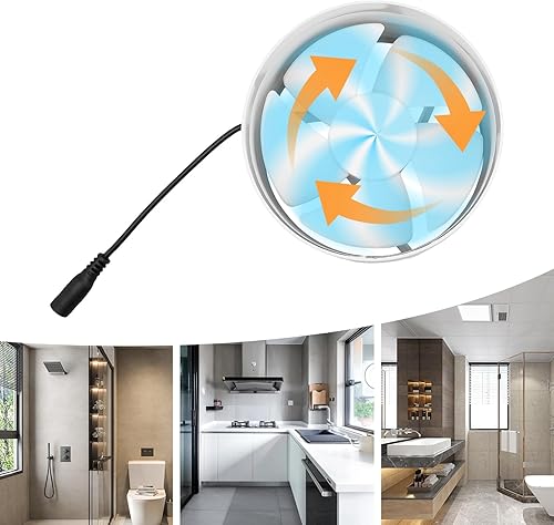 Miniatura 3 de Ventilador de conducto en línea DC12V de 4 pulgadas, ventilador de ventilación de escape con bajo ruido para sótanos, baños, cocinas y áticos (4