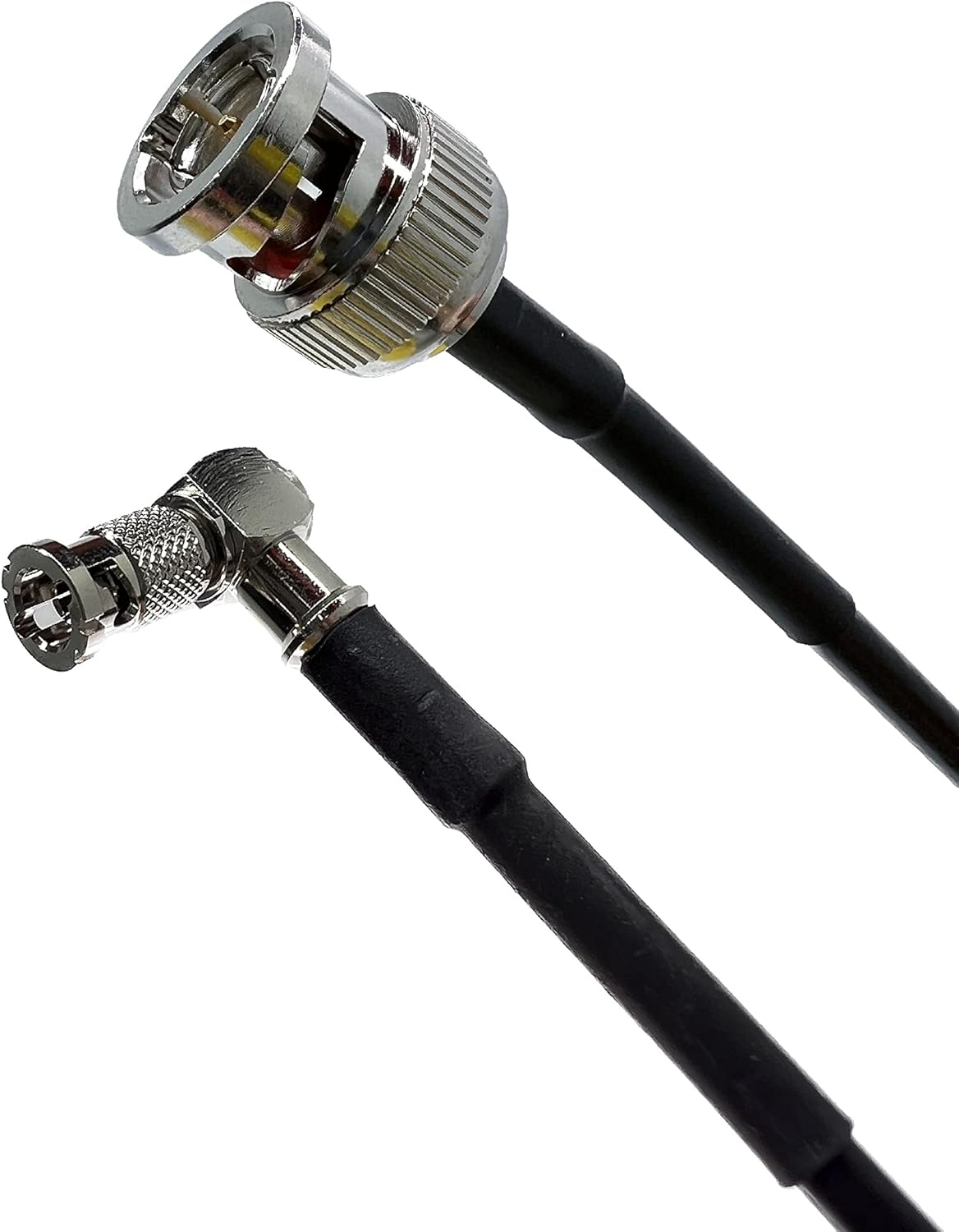 5 Foot Belden 4855R 12G Rated Standard BNC Male to High Density Micro Right Angle BNC Male 3G/6G/12G HD-SDI Mini RG59 Video Adapter Cable