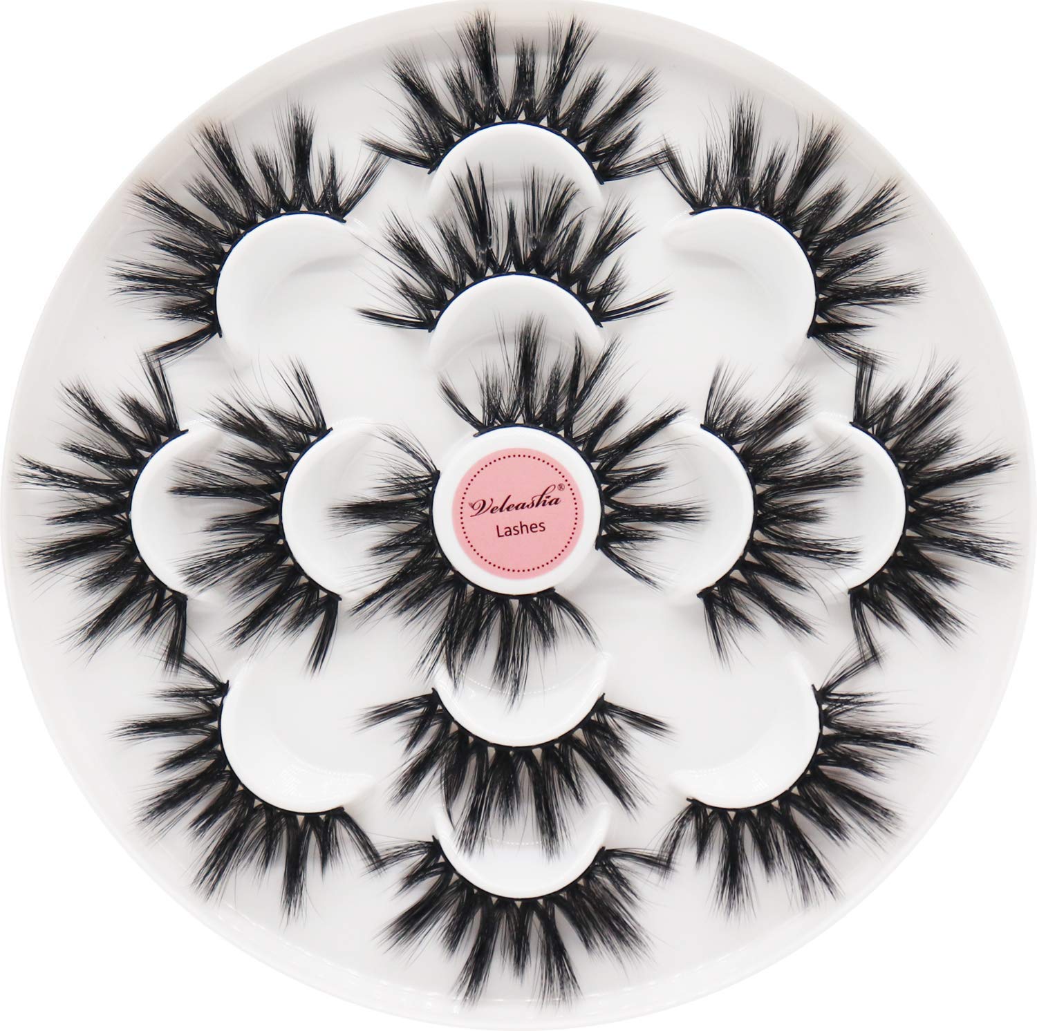Amazon.com: Veleasha False Eyelashes 23MM Faux Mink Lashes Dramatic Fluffy  Volume Long 5D Lashes 7 Pairs Pack : Beauty & Personal Care